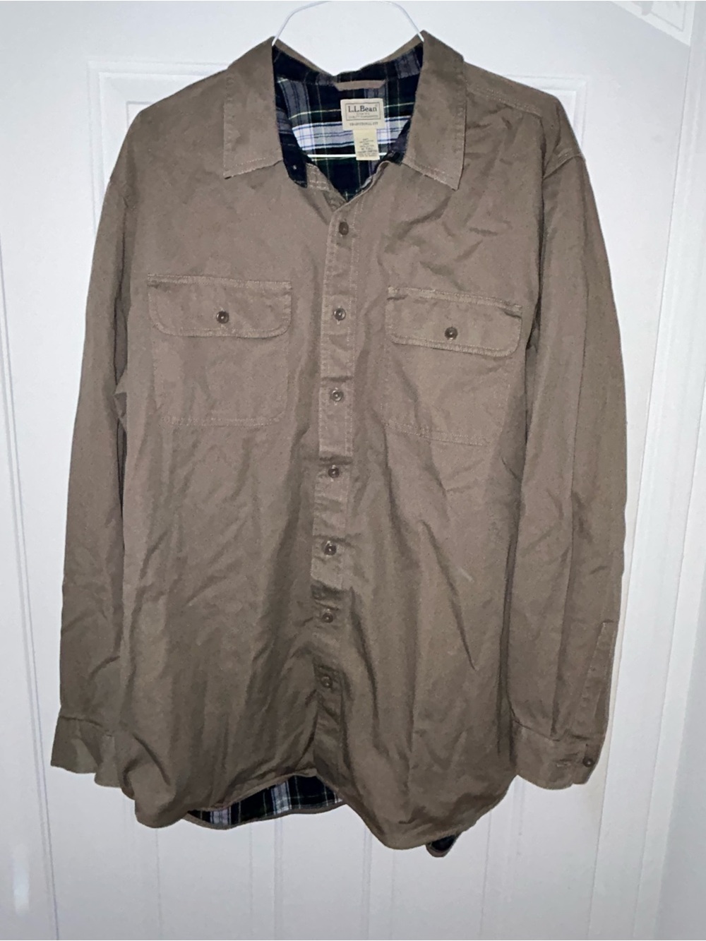 L.L. Bean Traditional Fit Men’s Button Up Flannel Lined XL Tall Item# 298206